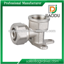 Wall Plated Female Elbow Brass Compression Fitting For PEX-AL-PEX Pipe